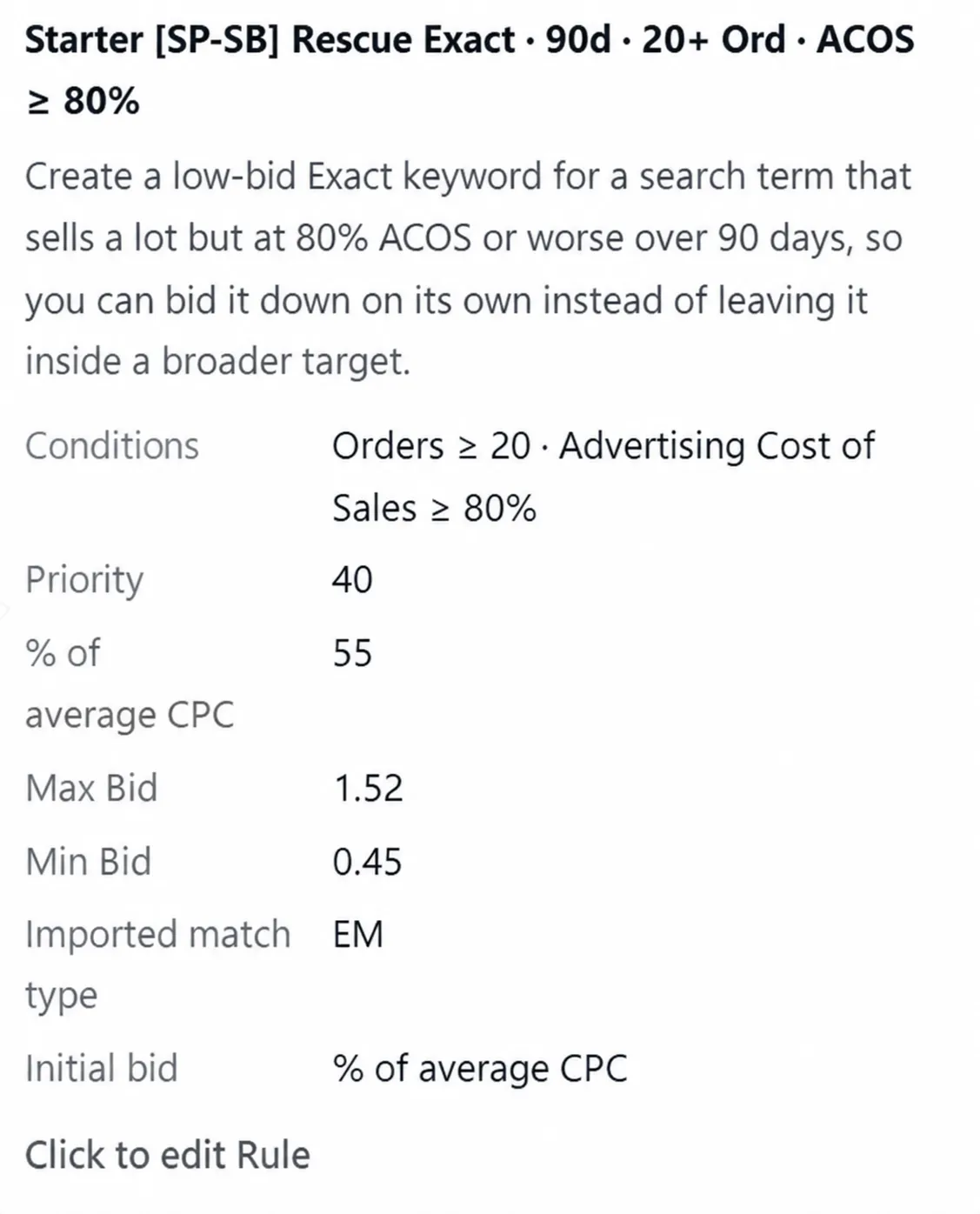 An analysis popover for an Import decision, showing the criteria that matched and the evidence behind them.
